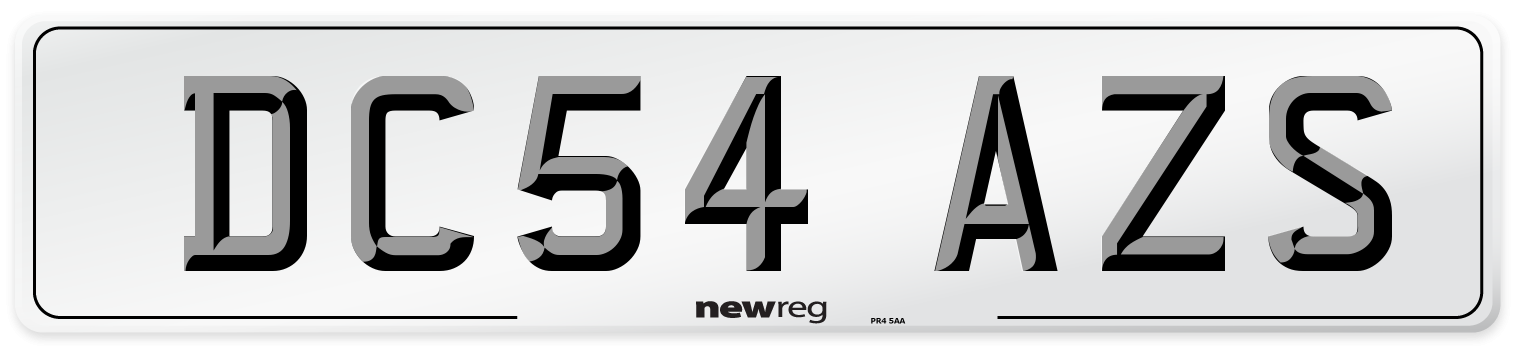 DC54 AZS Number Plate from New Reg